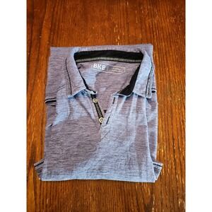 BKE Polo Golf Shirt Mens Large Blue Short Sleeve Casual T Shirt(A453)